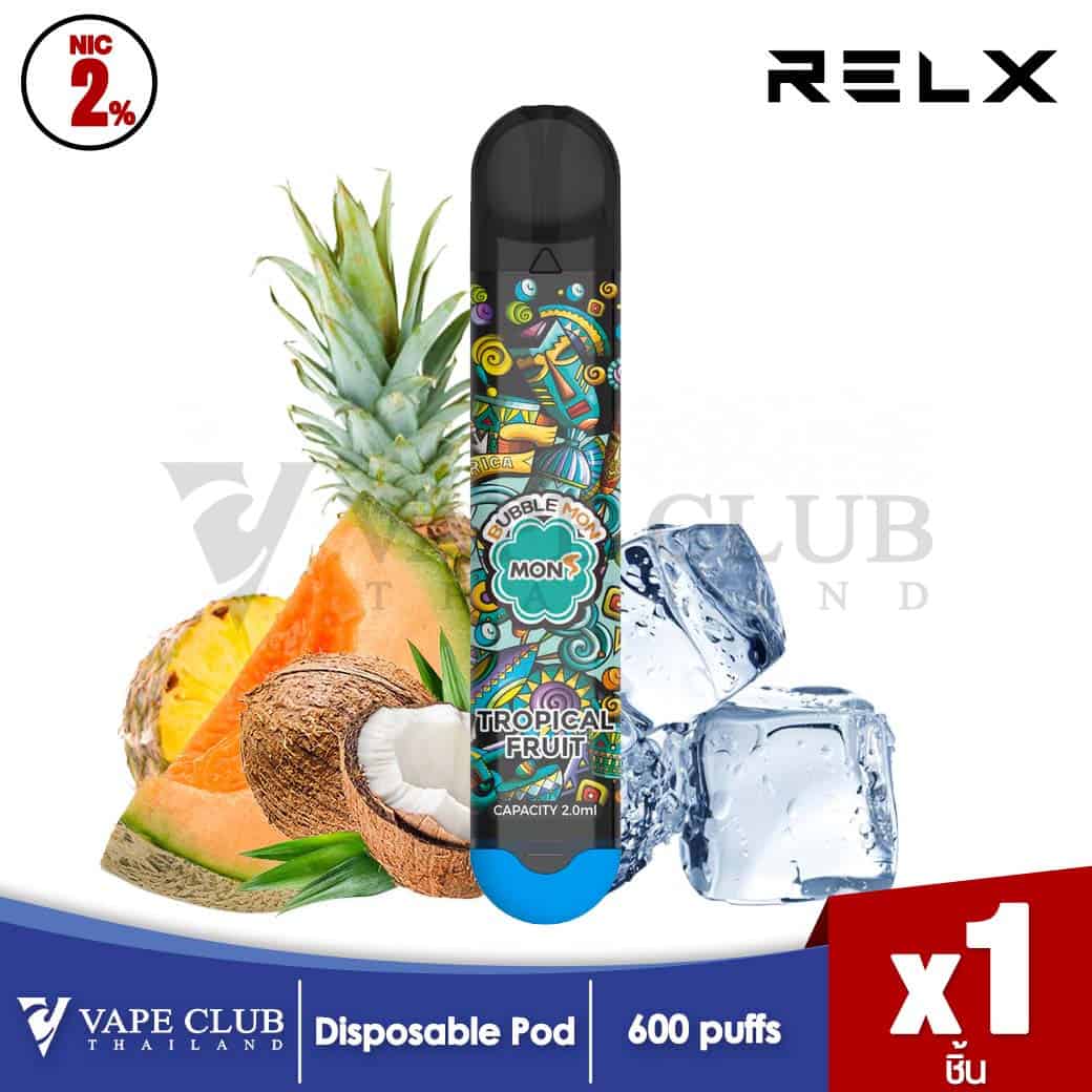 TROPICAL FRUIT Relx X BUBBLEMON 600 Puffs Disposable Pod