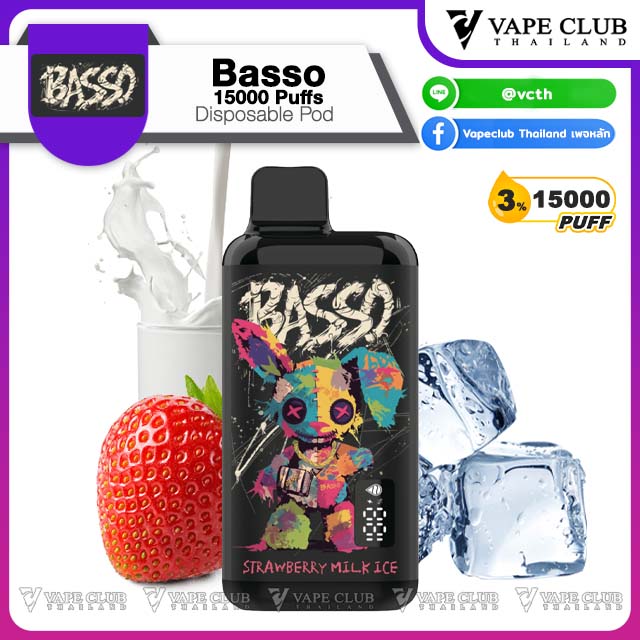 Basso Puffs Disposable Pod Strawberry Milk Ice