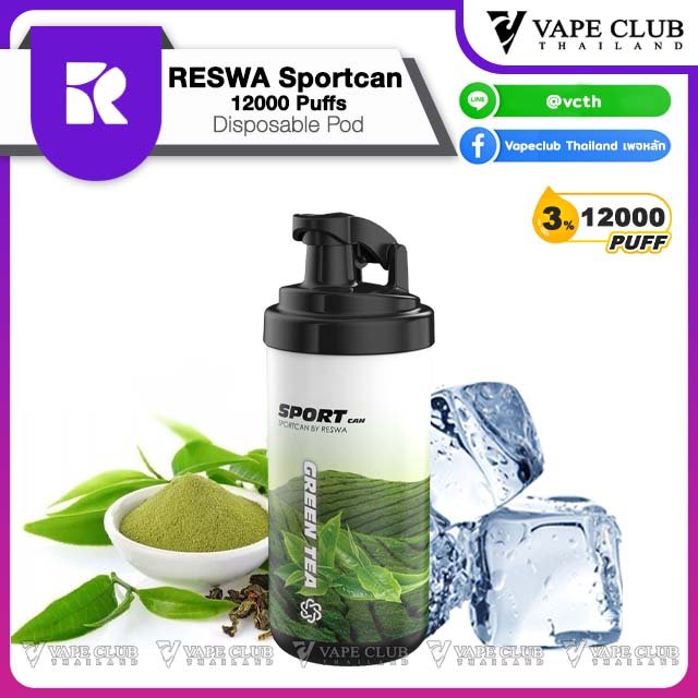 RESWA Sportcan Puffs Disposable Pod green tea