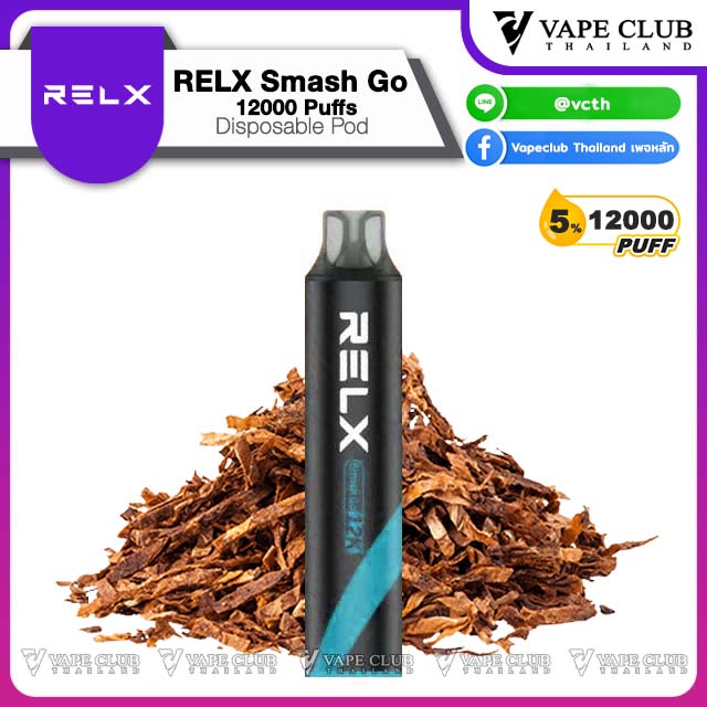 RELX Smash Go Puffs Disposable Pod Classic Tobacco Nic %