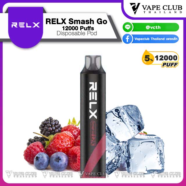 RELX Smash Go Puffs Disposable Pod Mixberry Nic %