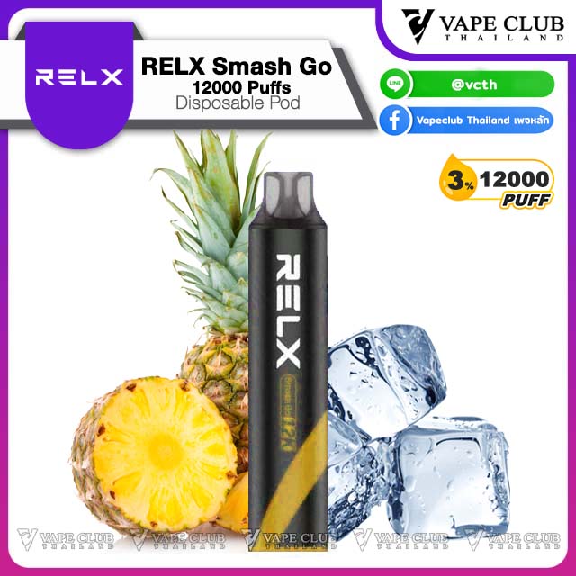 RELX Smash Go Puffs Disposable Pod Pineapple Ice Nic %